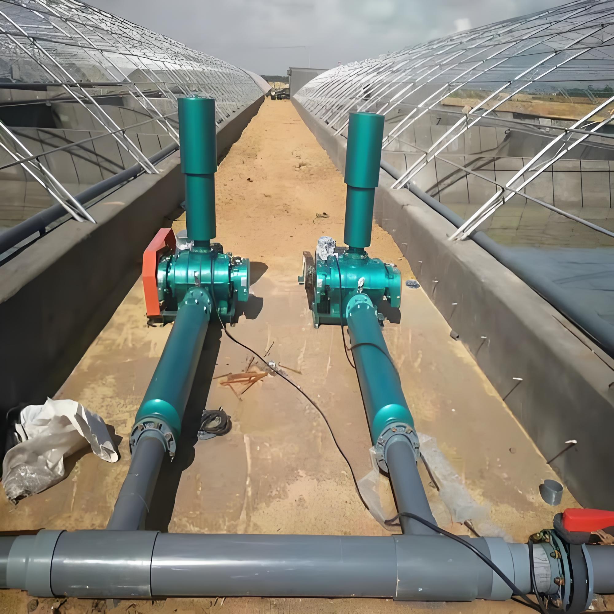 Roots blower aeration system for fish farm.jpeg